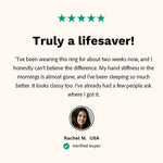 Customer review highlighting a positive experience with the Omlezo Magnetic Copper Ring