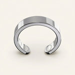 Close-up of the silver Omlezo Copper Magnetic Ring in a product display