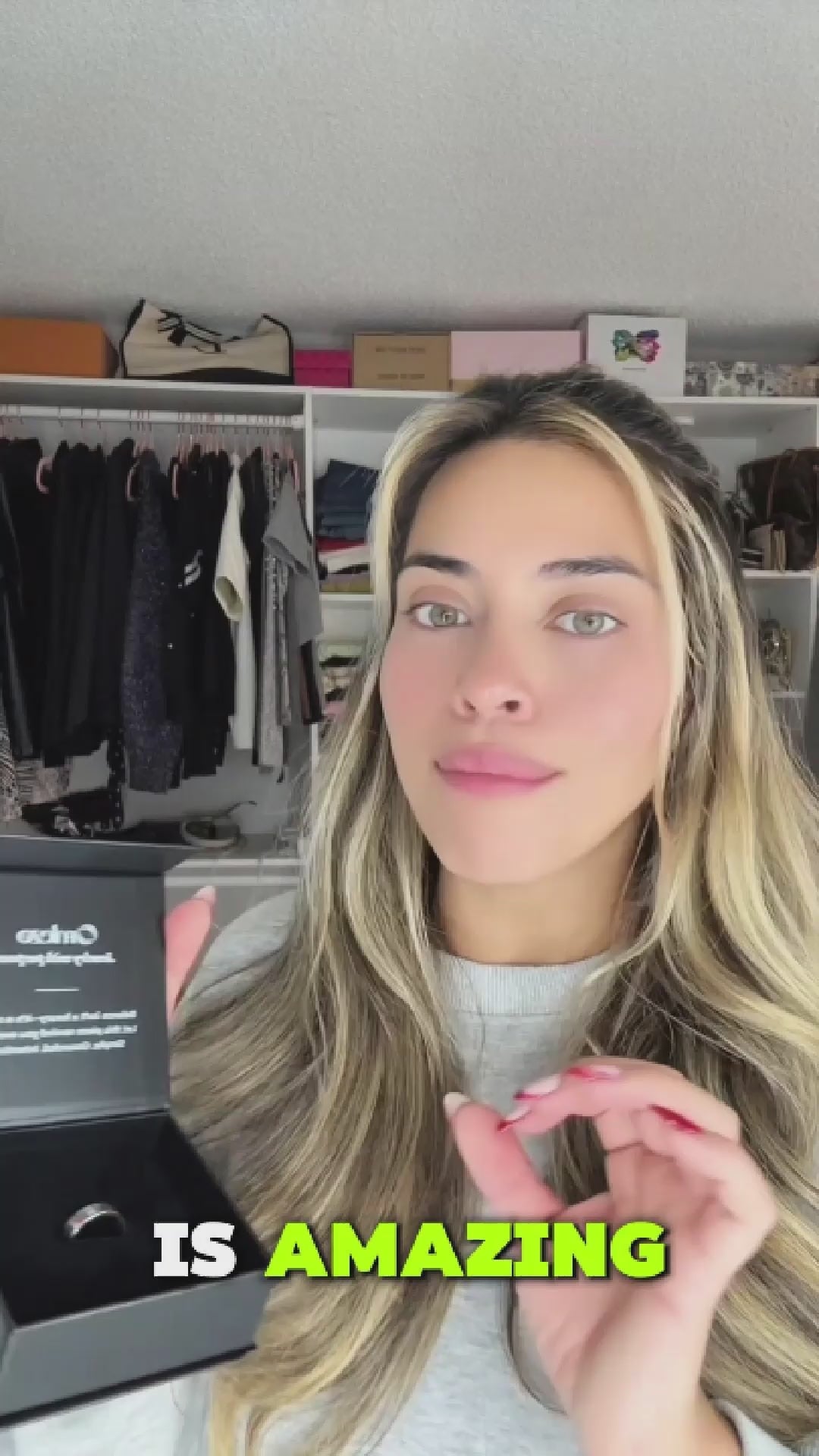 Influencer showcasing Omlezo silver magnetic copper ring in a lifestyle video