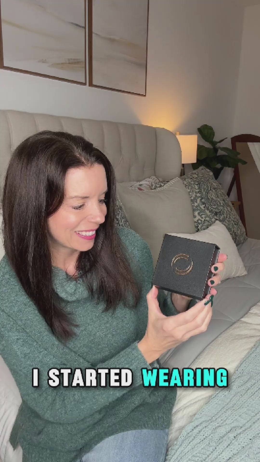 Influencer showcasing Omlezo gold magnetic copper ring in a lifestyle video