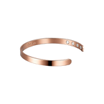 Close-up of the Omlezo Magnetic Copper Bracelet in rose gold finish